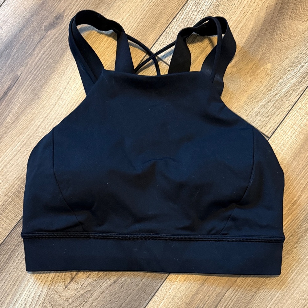 lululemon athletica Black High-Neck Strappy Sports Bra